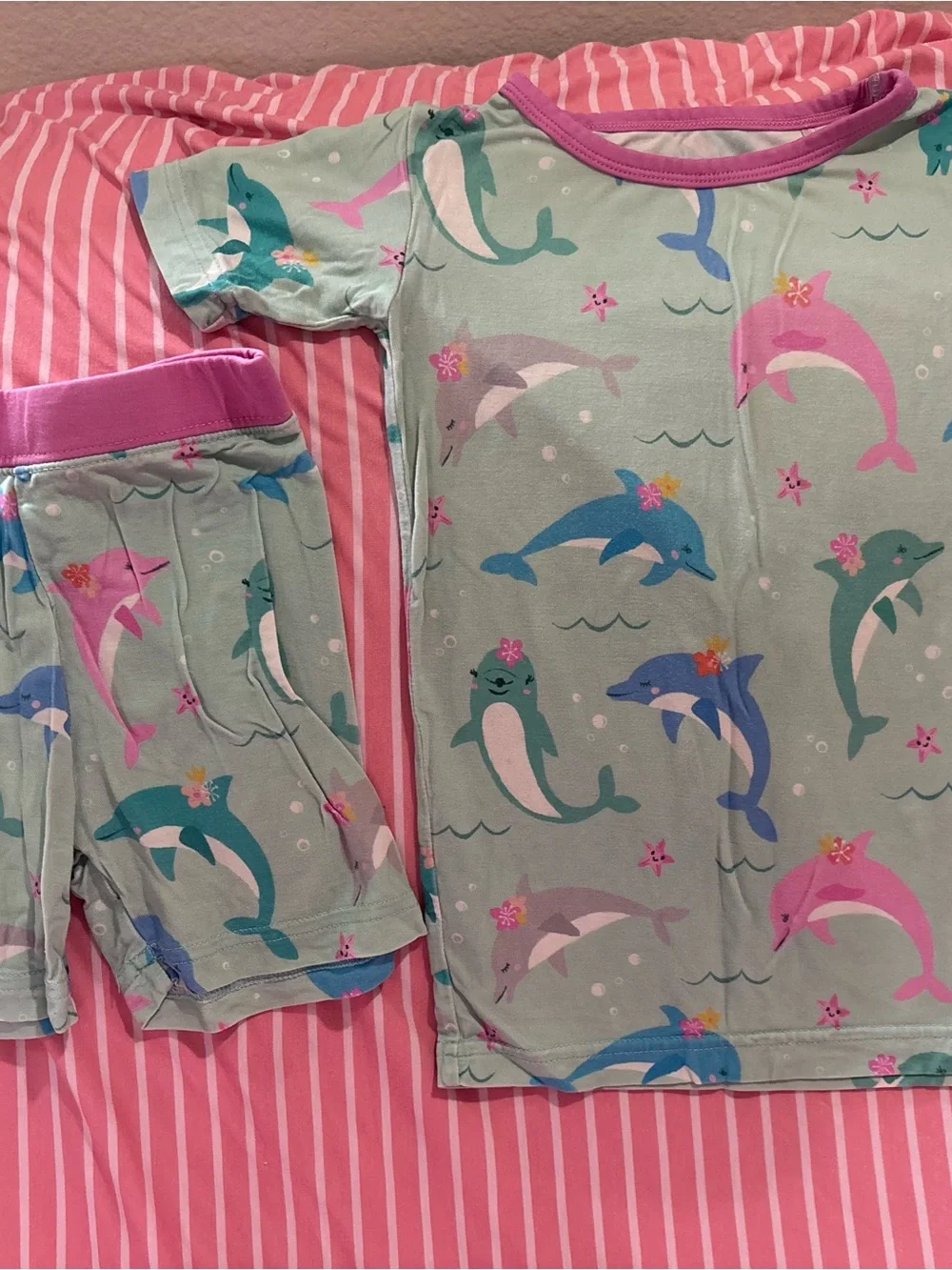 Little sleepies Dolphin Print Short Pajama Set -